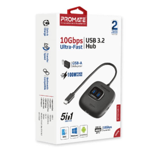 Promate Ultra Fast USB 3.2 5in1 USB Hub