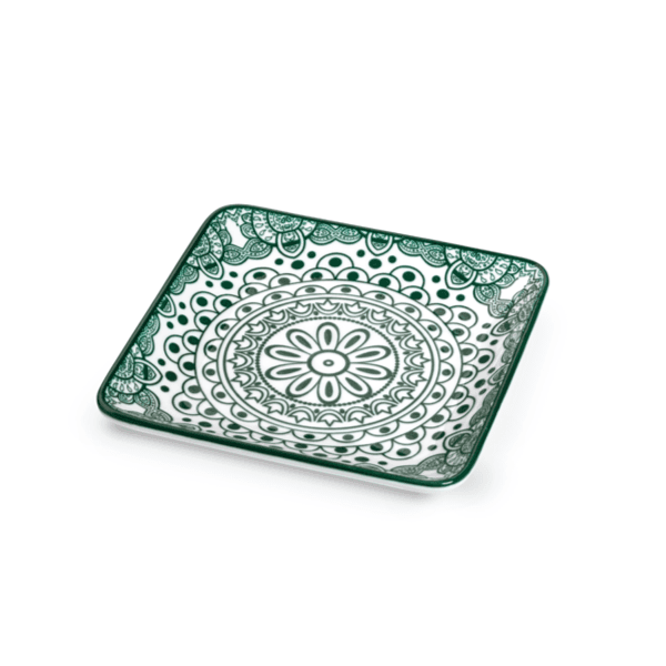 Che Brucia 4.875" Squareplate Green Arabesque/d03-069