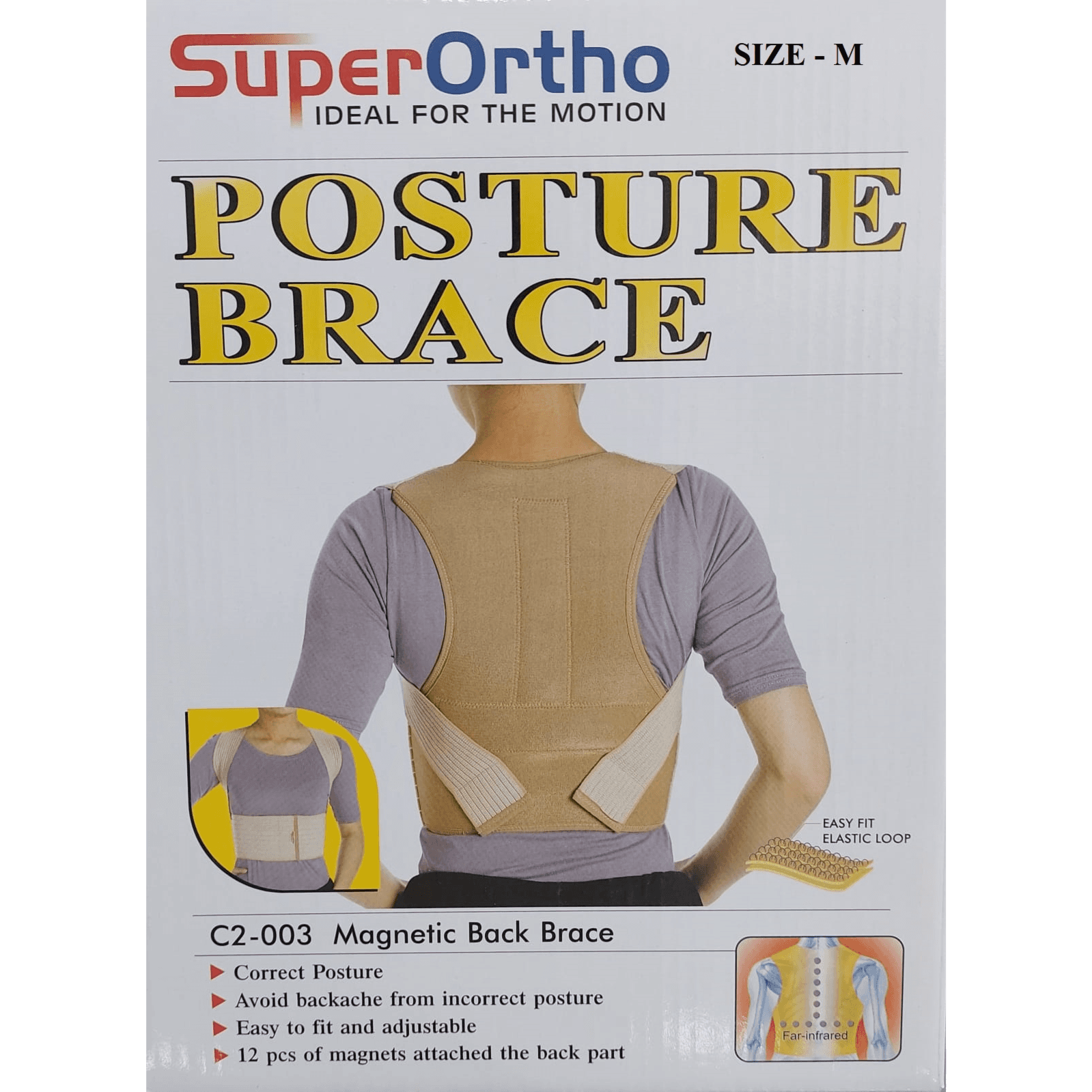 Super Ortho Magnetic Back Brace C2-003 Size-m