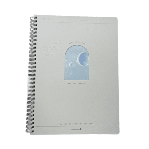 Morning Glory My Planet Spiral Notebook Ruled 80 Sheets Size B5 Grey Colour - 11906