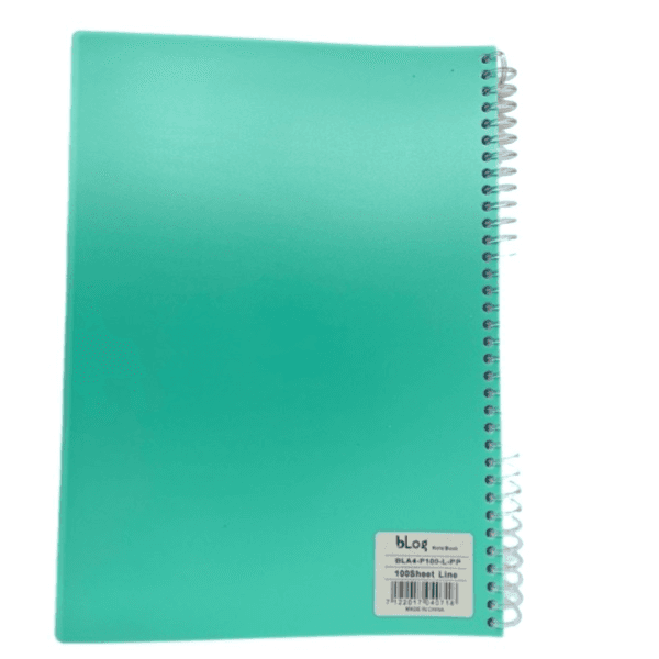 Blog University Ruled Notebook, A4 Size 100 Sheets Turquoise Green Colour - 2736