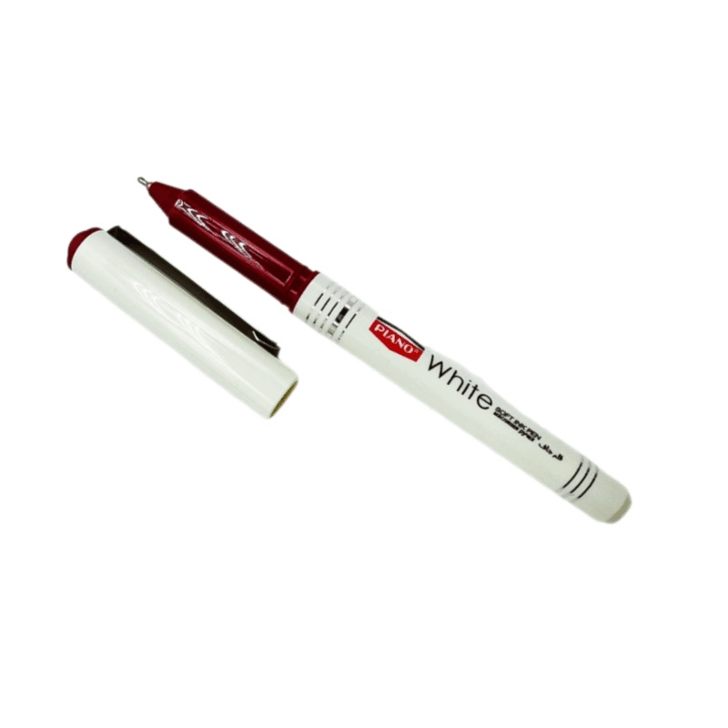 Piano White Ball Point Pen 0.7mm Red Colour - 11132