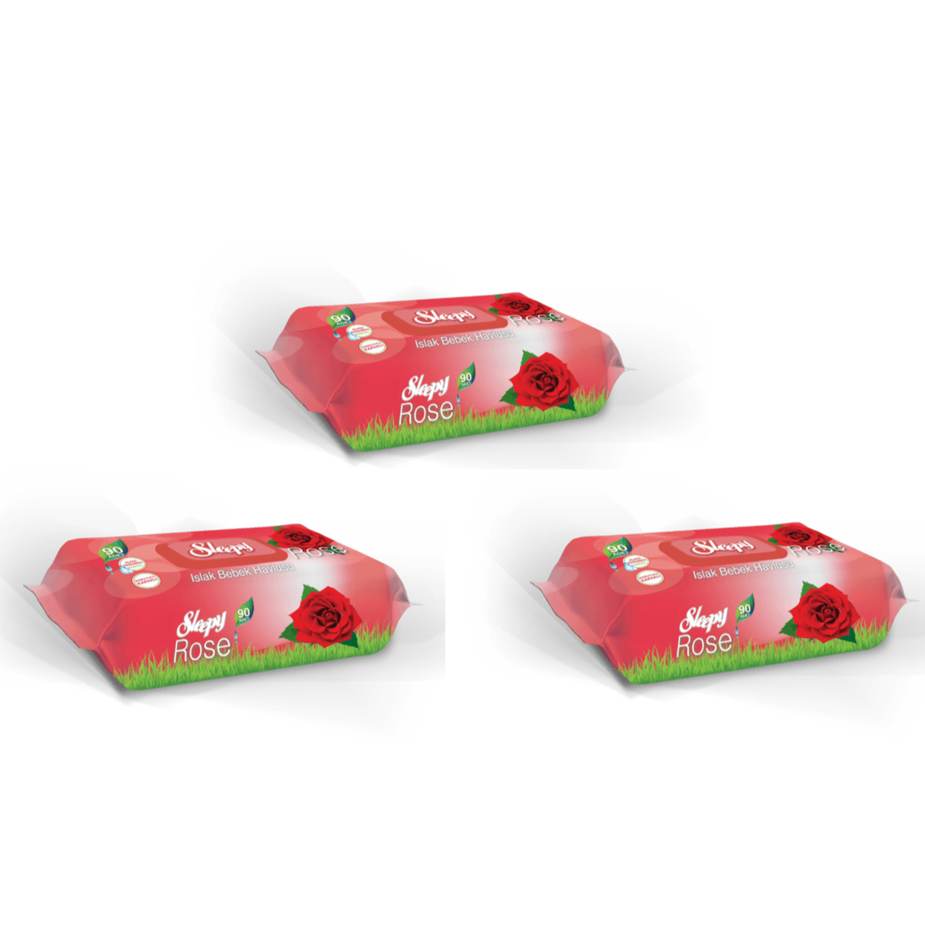 Sleepy Rose Wet Wipes 90 PCS - Eco Package (3 Bags)