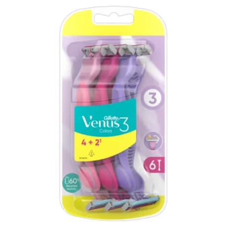 Gillete Venus Colors Razor4 Plus 2 Free