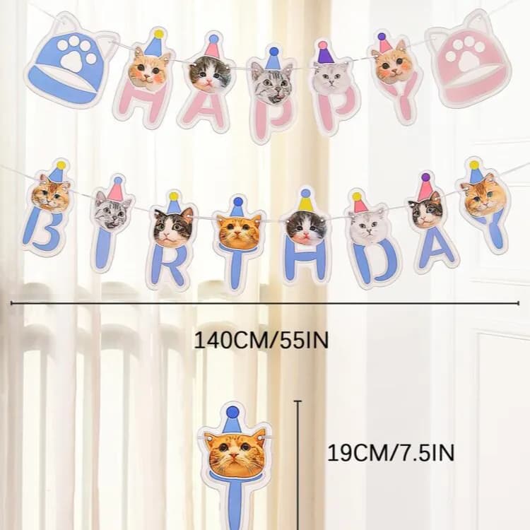 Cat Birthday Banner