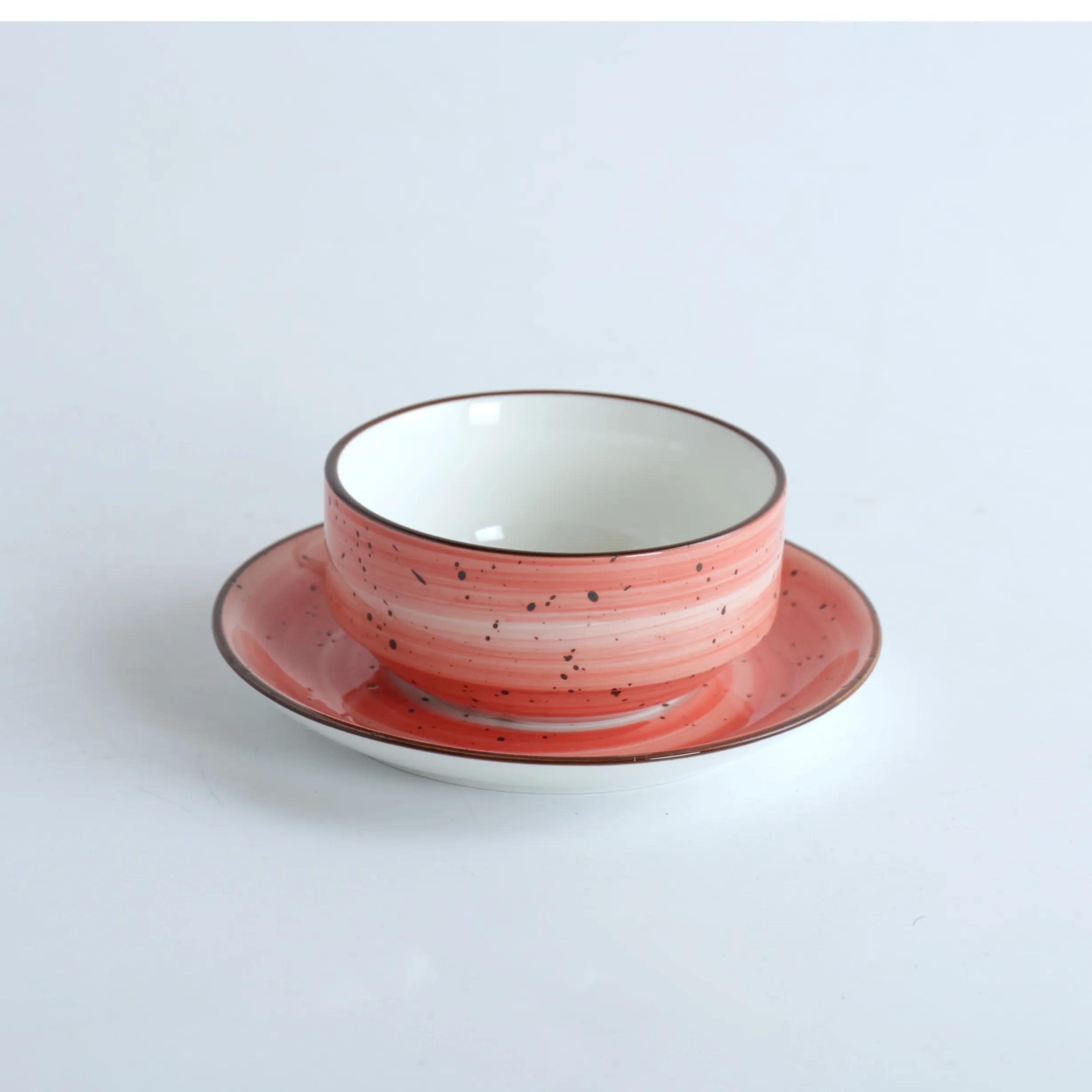 08-046Dr H.P Deco. Red / Soup Cup & Saucer 220 / 08-046 /47 - 6251882027157