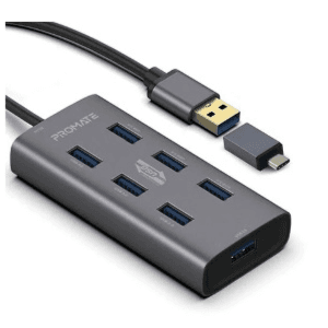 Promote 7 USB 3.0 Ports Aluminum Alloy USB Hub With Dual Input