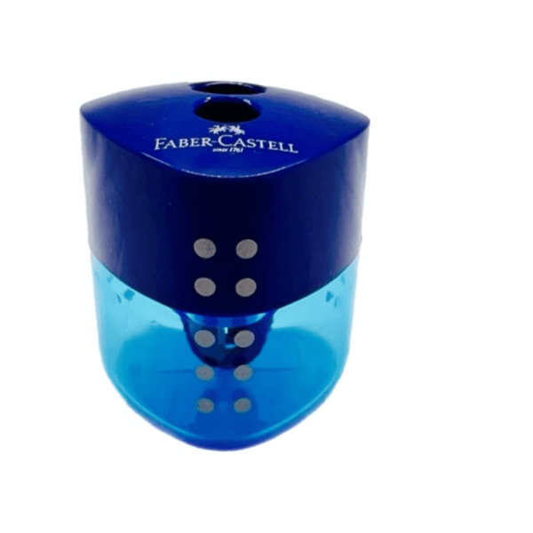 Faber-castell Double Hole Triangular Grip Sharpener Blue Colour - 9121