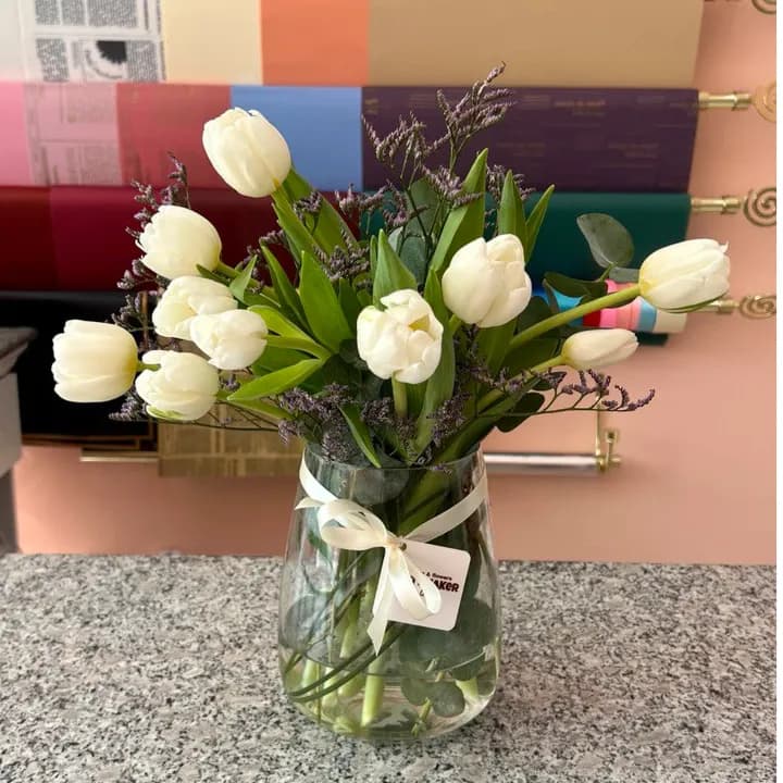 White Tulips In A Vase