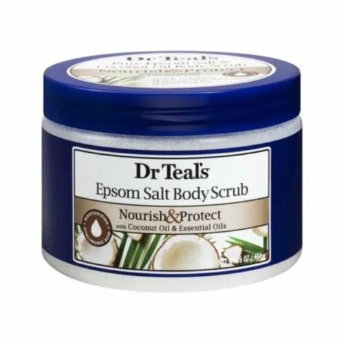 Dr Teal S Epsom Salt Body Scrub Nourish & Protect with Coconut Oil & Essential Oils 16 Oz