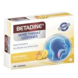 Betadine Sore Throat Lozenges Honey & Lemon 24's