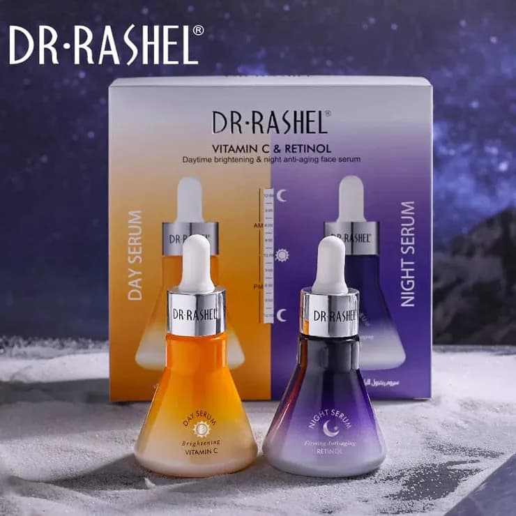 Dr.Rashel Vitamin C & Rentinol Day & Night Face Serum - Pack Of 2 - Day & Night Serum - Pack Of 2 Drl-1724