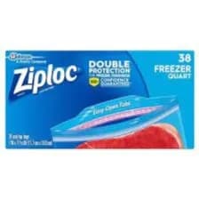 Ziploc 38 Freezer Quart Seal Top Bags 17.7cm x 18.8cm