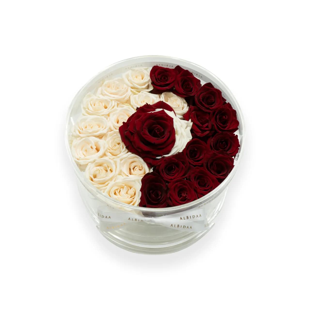 Fresh Roses In Acrylic Round Box 