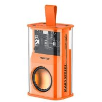 Recci Rsk-W30 Transparent Wireless Speaker With Rgb Light- Orange Color