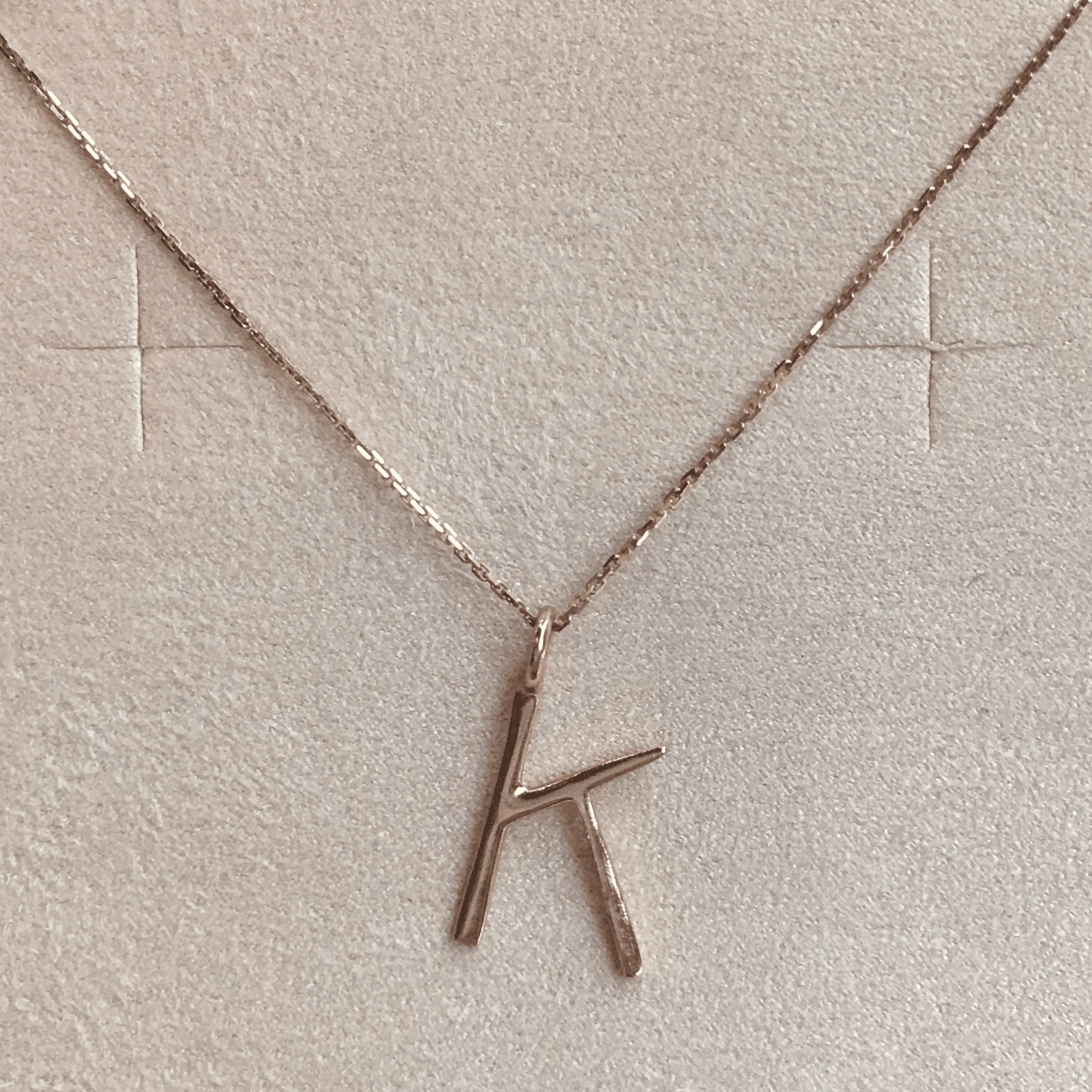 Necklaces - SL000769 N (Rose Gold Color Letter K)  