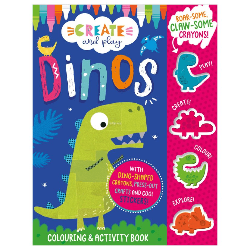 370378 Create And Play Create And Play Dinos Colouring Activity Book (Paperback) By Ideas, Make Believe