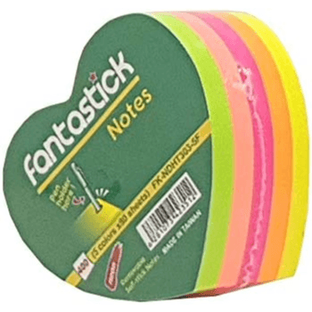 Fantastick Heart Stick Notes 5 Colours 400 Sheets (Sefk02)