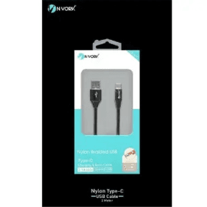 NYork Nylon Lightening USB Cable Type C  2m