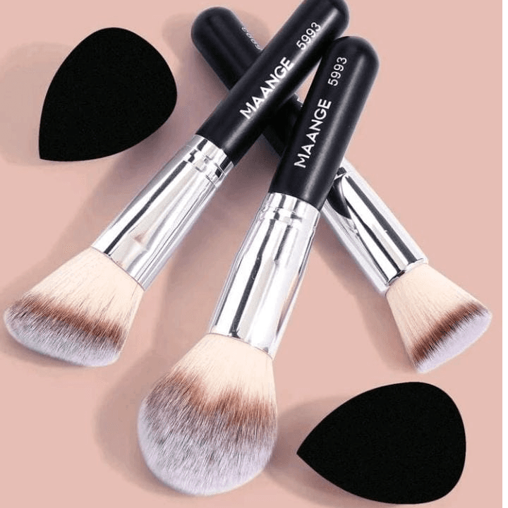 Make Up Brush Set 3 Pieces + Make Up Sponge 2 Pieces  J-02