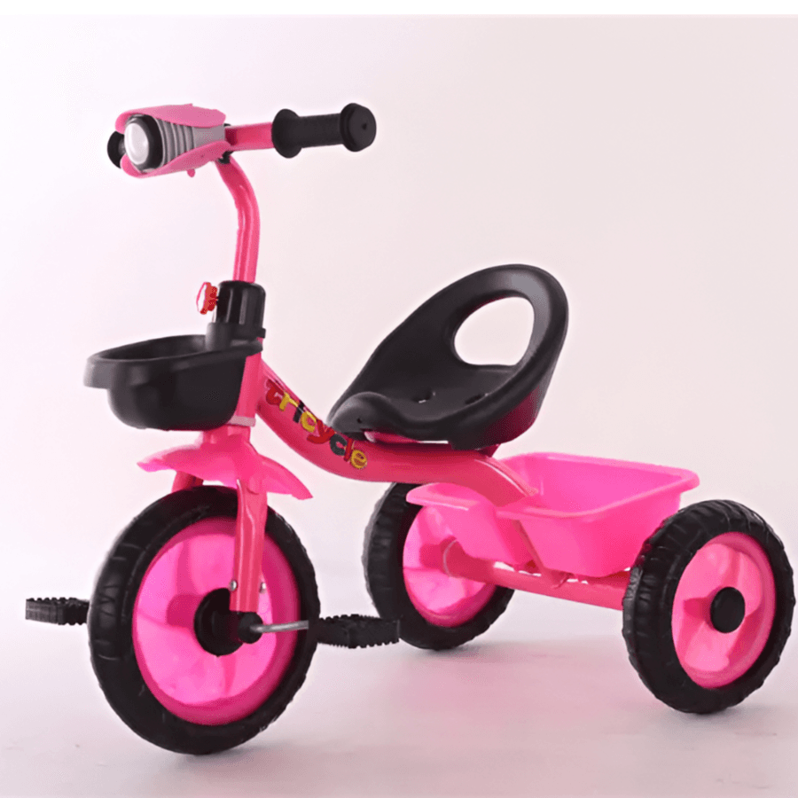 Kids Cycle Tricycle With Light and Multi Storage Tray-Pink  Colour (TLWD08)