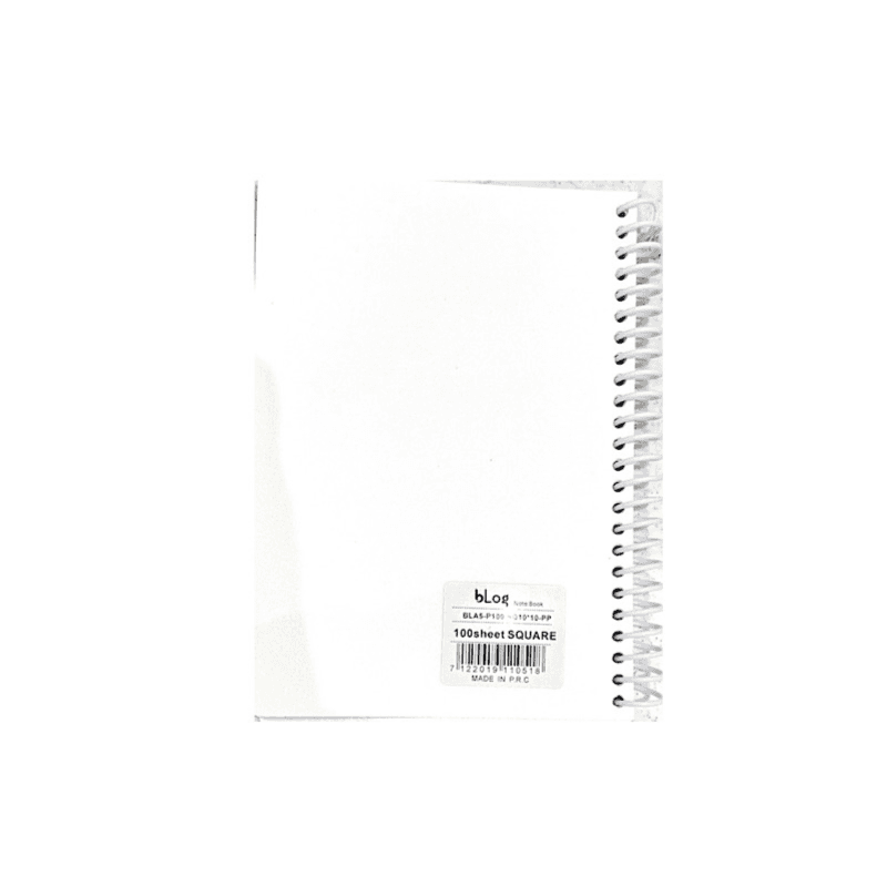 Blog University Notebook 10X10 Square 100 Sheets Size A5 White Colour - 3744