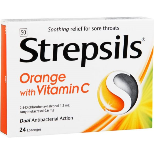 Strepsils Orange With Vit C 24 Lozenges