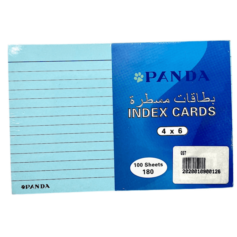 Record Cards From Panda 100 Sheets Size 4X6 Colour Blue - 8286