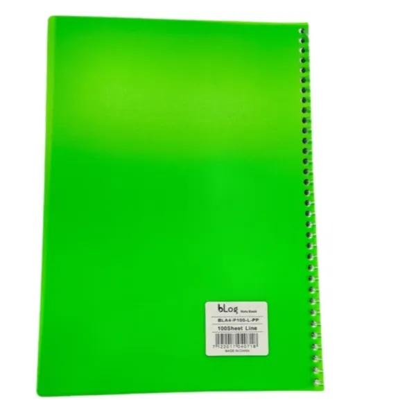 Blog University Ruled Notebook, A4 Size 100 Sheets Light Green Colour - 2736