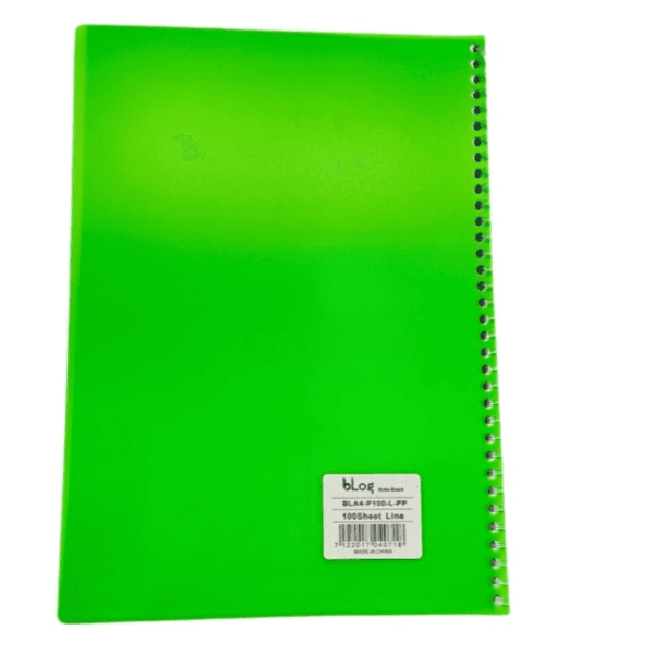 Blog University Ruled Notebook, A4 Size 100 Sheets Light Green Colour - 2736