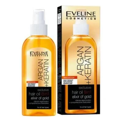 Eveline Argan+Keratin Hair Oil For all hair Types for Intense regenereation & Comperhensive restoration 150ml