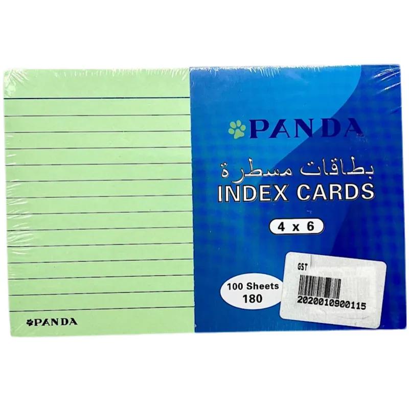 Record Cards From Panda 100 Sheets Size 4X6 Colour Green - 8287