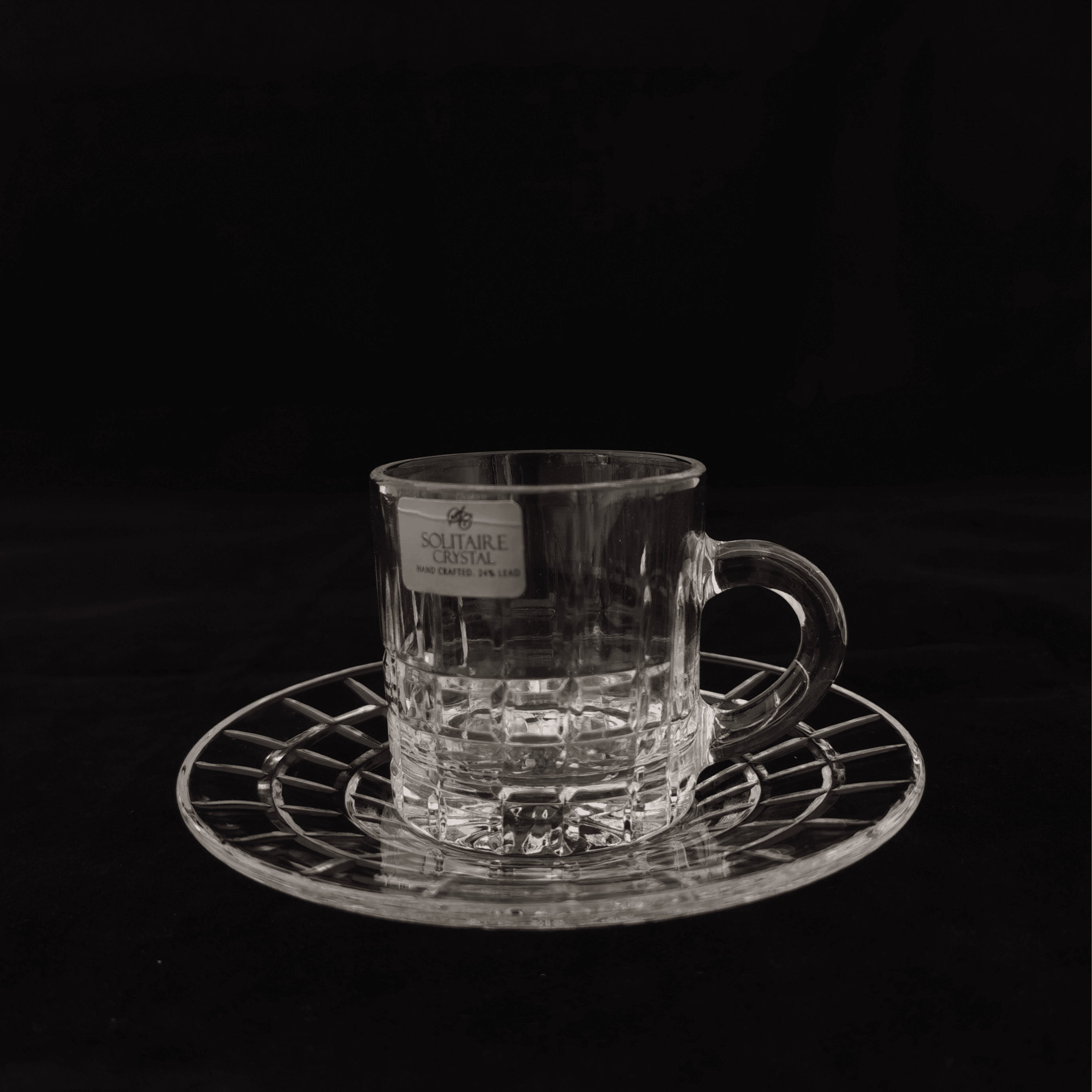 6 Pieces Crystal Turkish Coffee Cup With Saucer