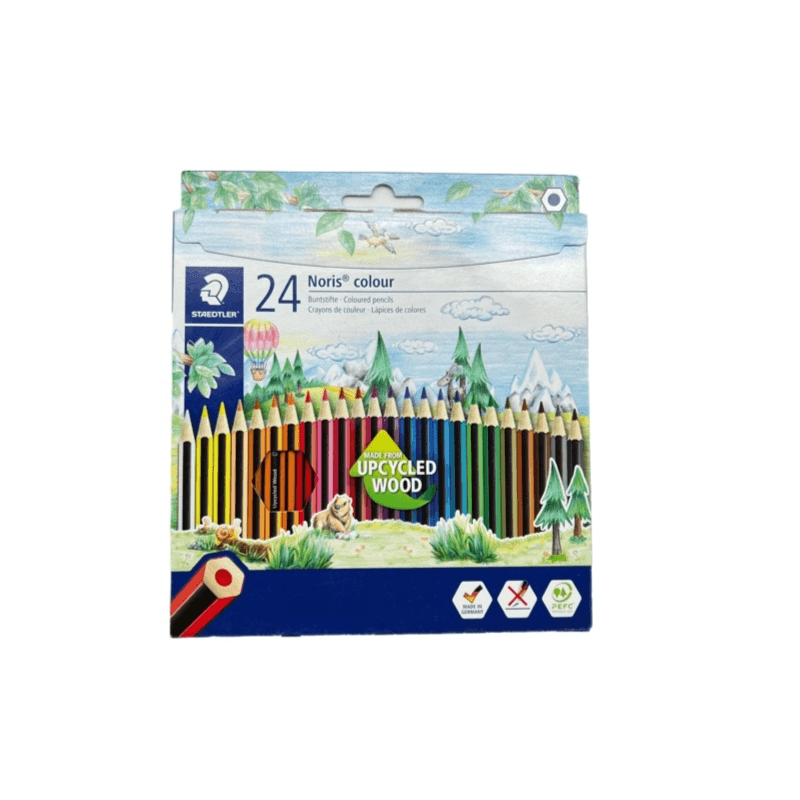 Staedtler Noris 24 Colour Pencils, Made From Upcycled Wood - 11658