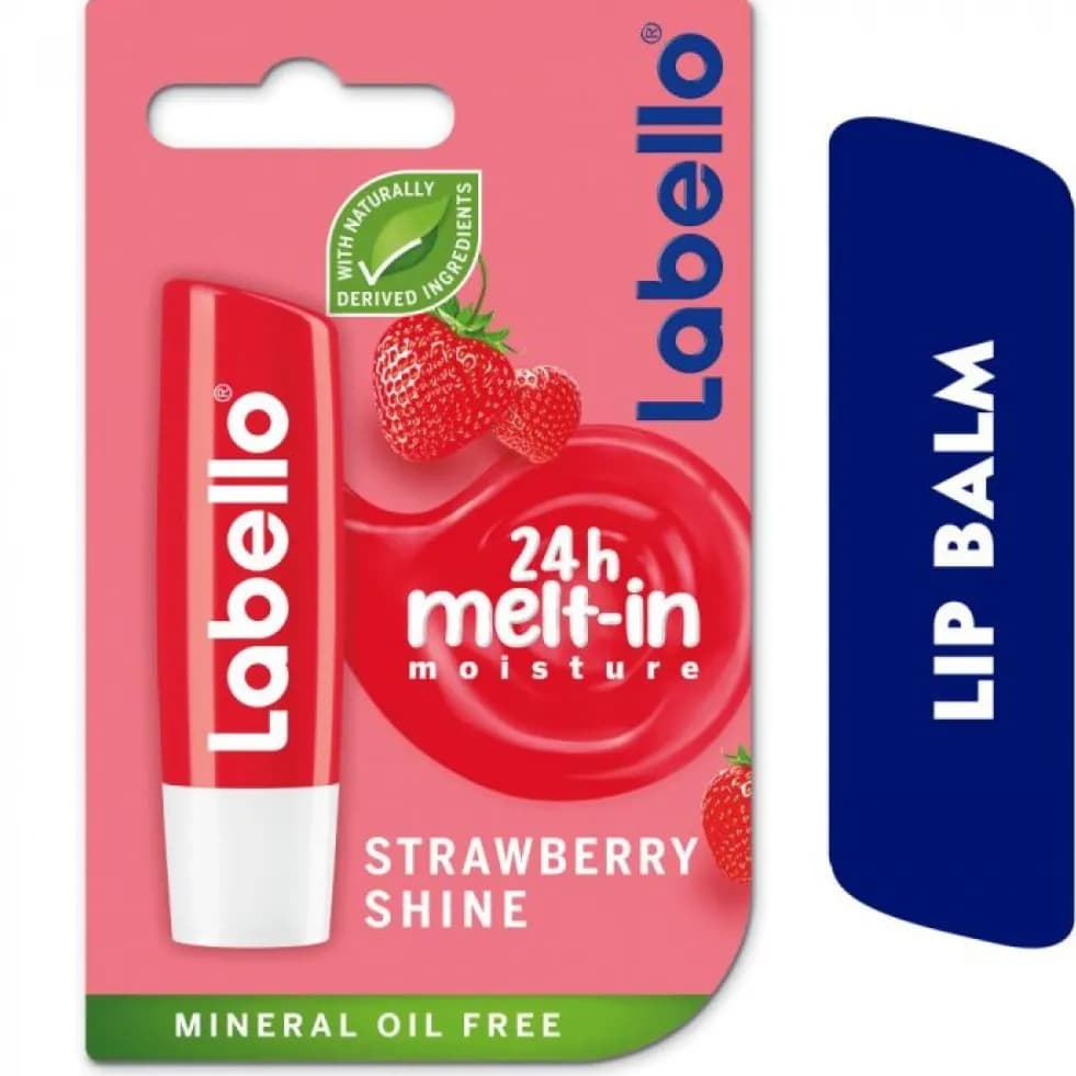 Labello Lip Balm Strawberry Shine Moisture 4,8,g