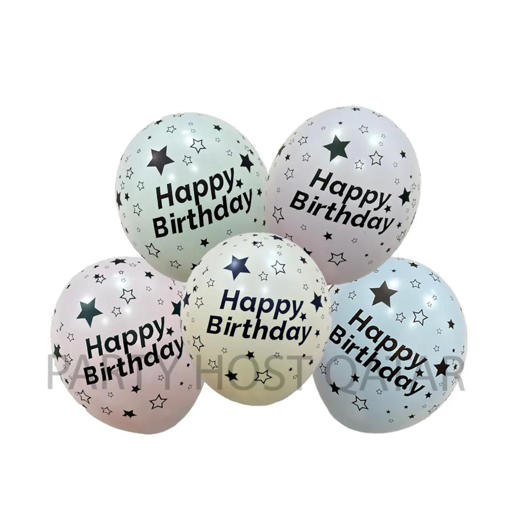 Happy Birthday (Pastel Mix Colors) Printed Helium Balloon(15qr Each Balloon)