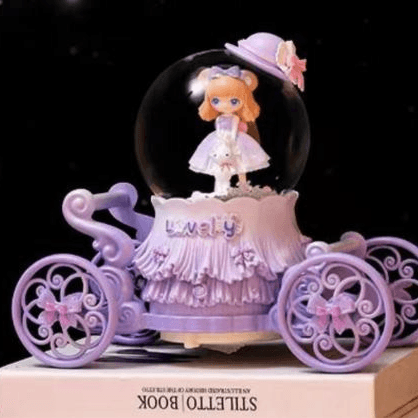 Lovely Girl In Carriage Rotating Crystal Ball
