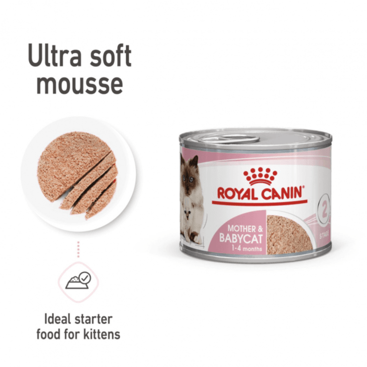 Royal Canin Mother And Baby Cat Mousse Wet Food - 195g Cans