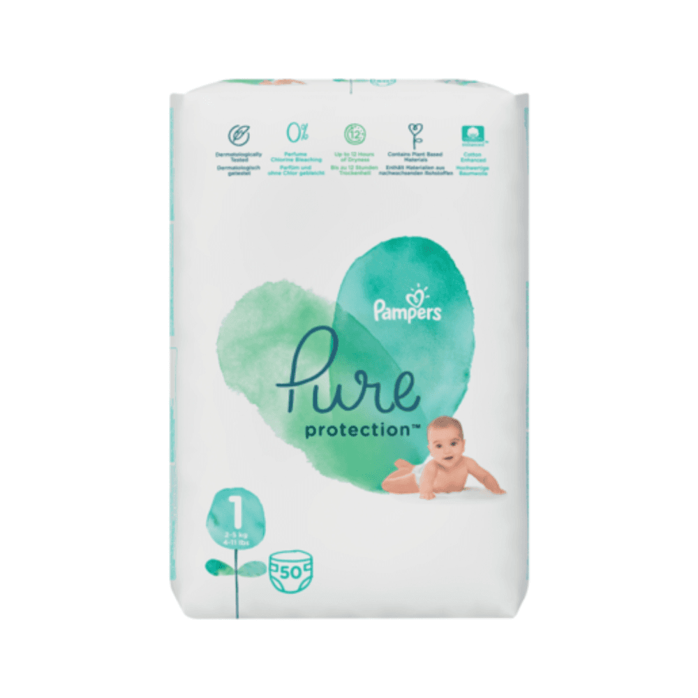 Pampers Pure Protection Size One 50 Diapers
