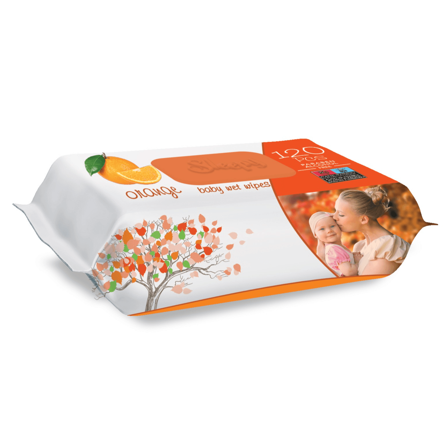 Sleepy Orange Wet Wipes 120 PCS