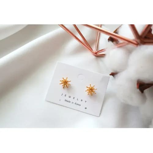 92.5 Silver Needle 24k Plating E-mini Gold Flower