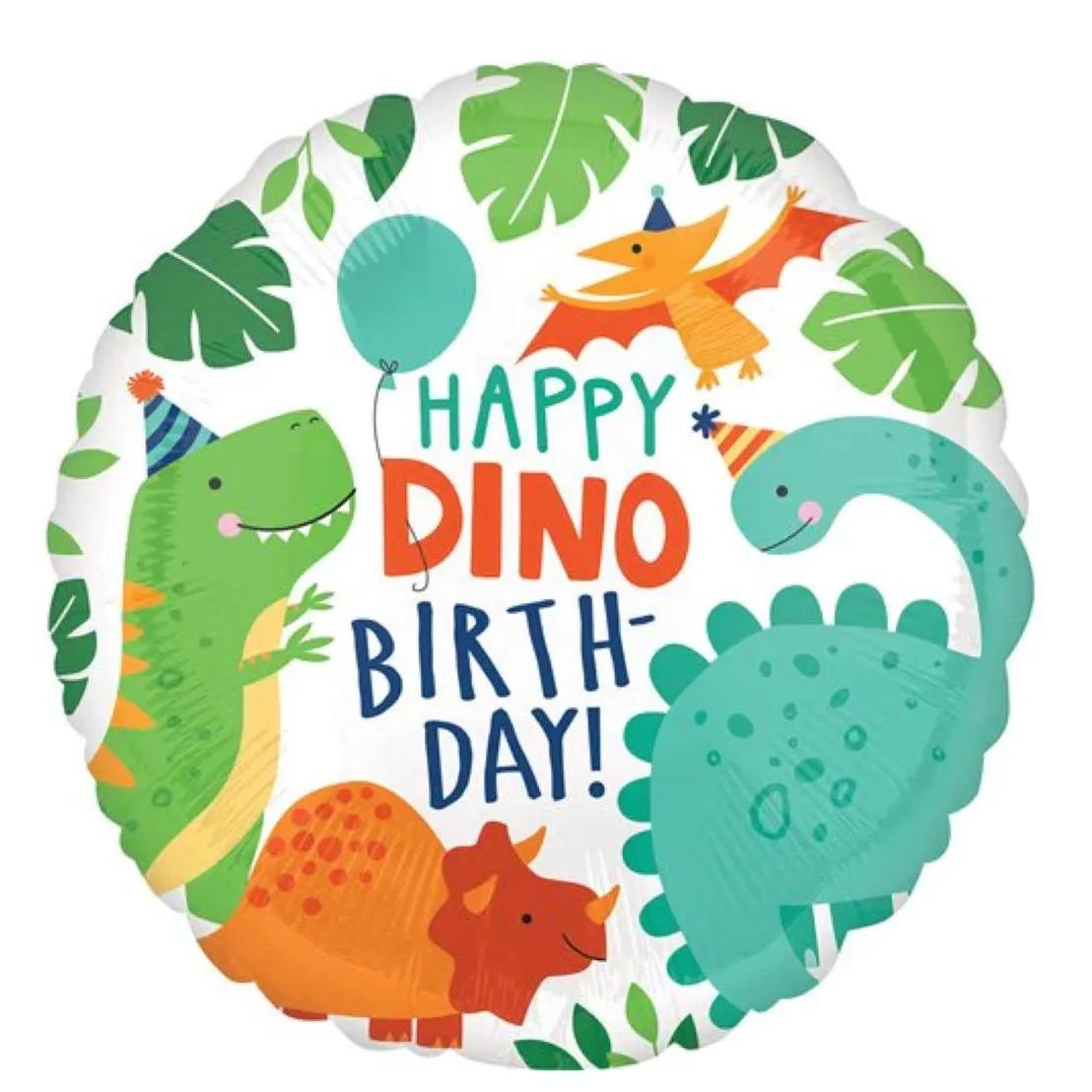 Dino Birthday Helium Balloon