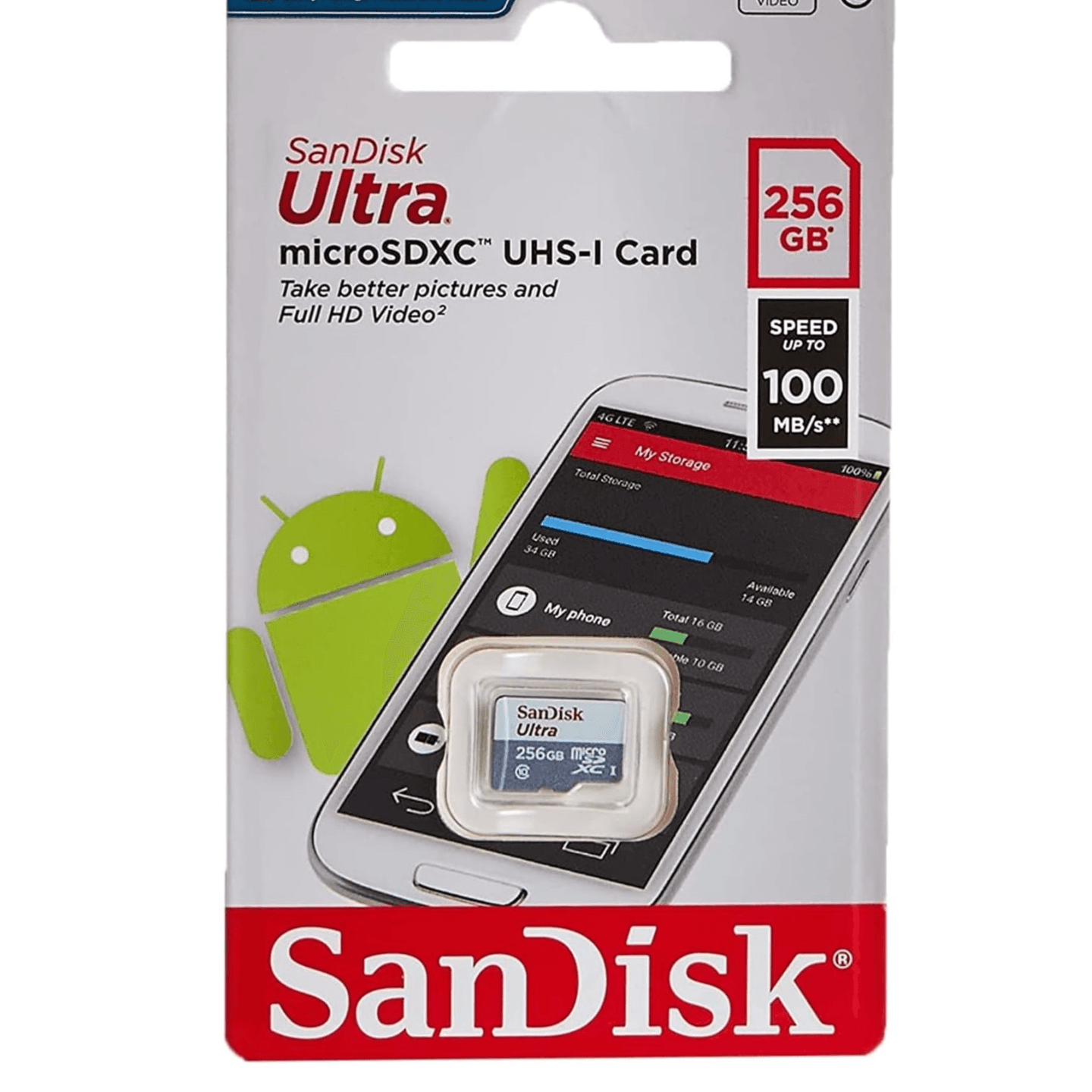 Sandisk 256GB Ultra Microsdxc Uhs 1 Card 100Mb/S