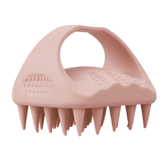 Hair Scalp Massager Shampoo Brush Pink Square Shape