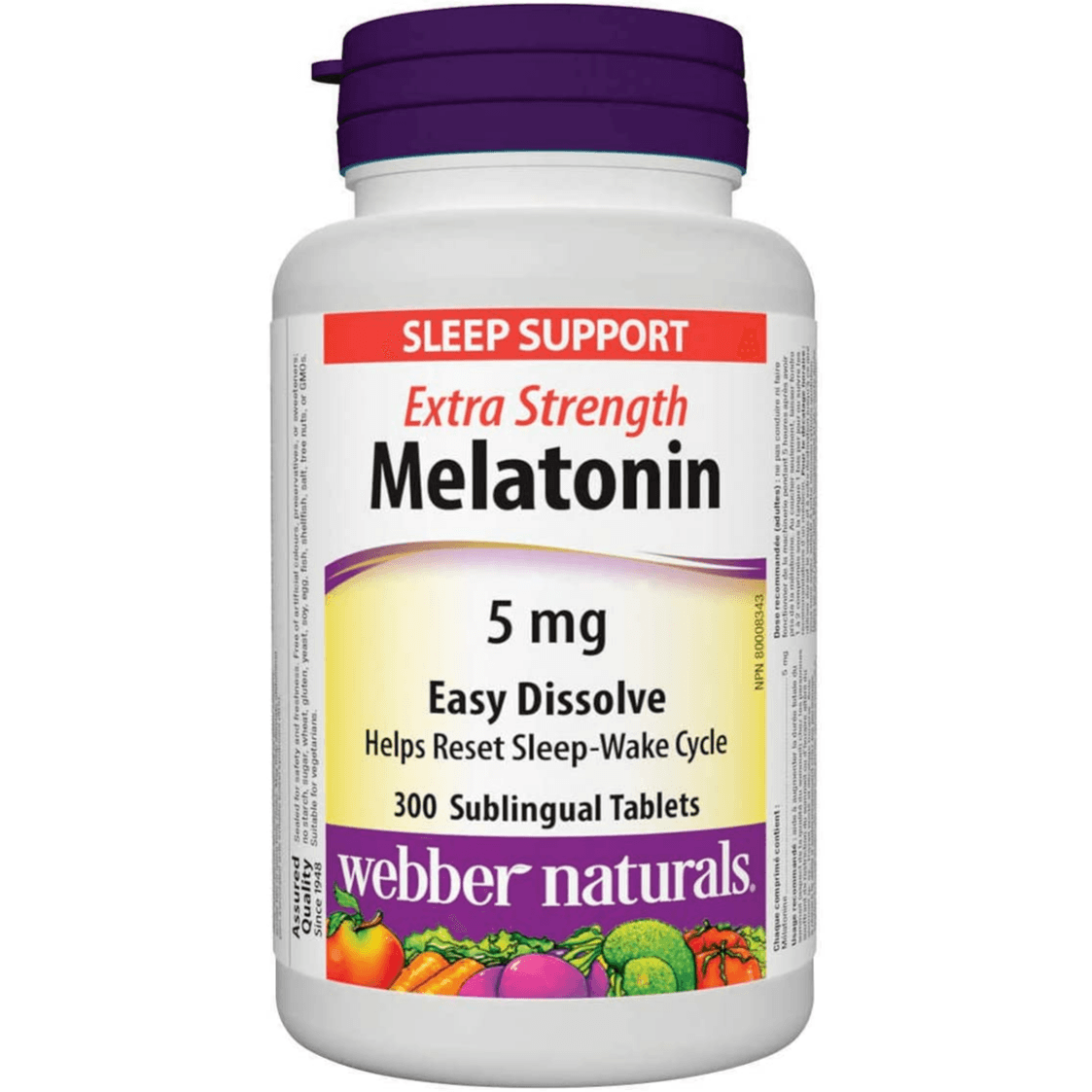 Webber Naturals Melatonin Extra Strength 5 Mg 60Tab Timed Release