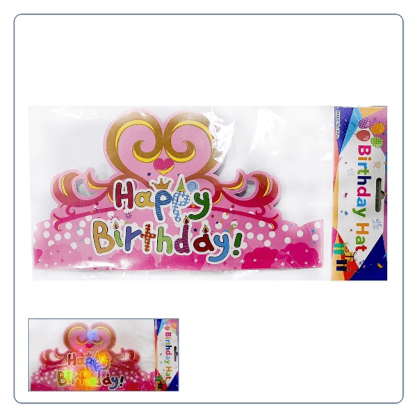 Happy Birthday Cap With Light-Pink Colour  (PICS11-PK)