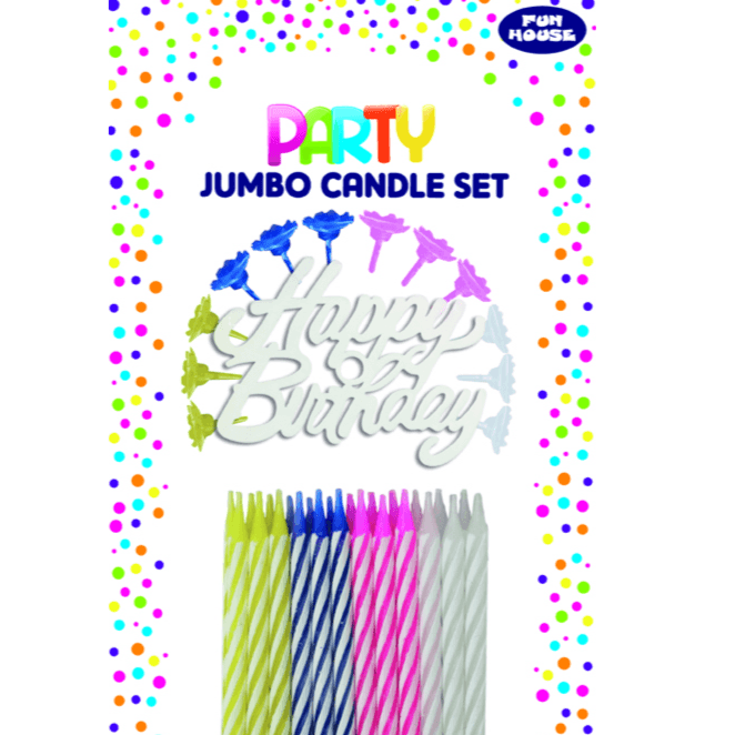 Jumbo Stripes Party Candle