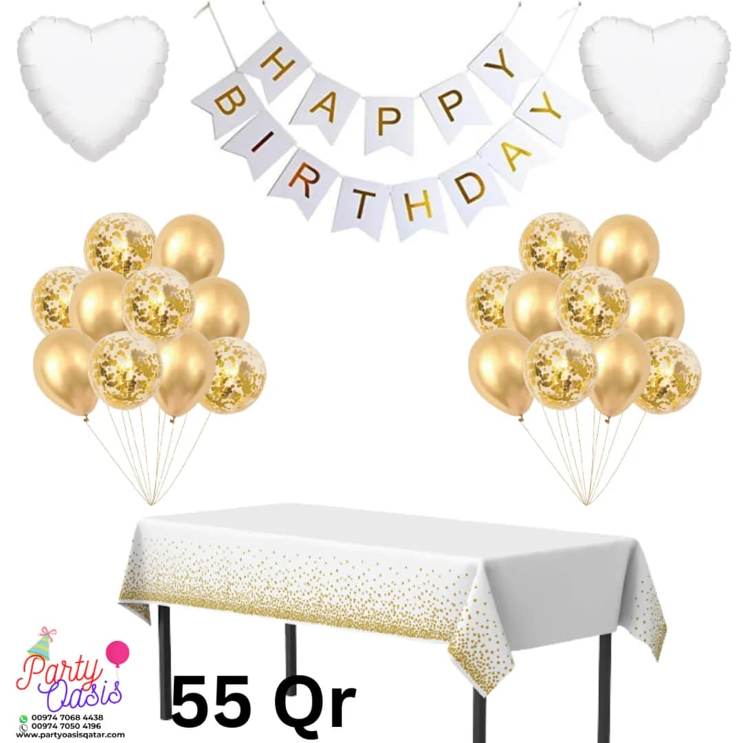 White Gold Birthday Decoration