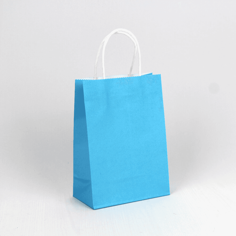 12 Light Blue Mini Paper Bag