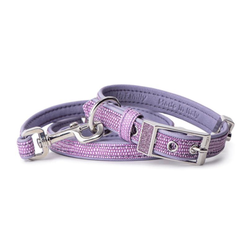 Collar Ml Faux Leather Lilac W X L-37x45 White Bronze